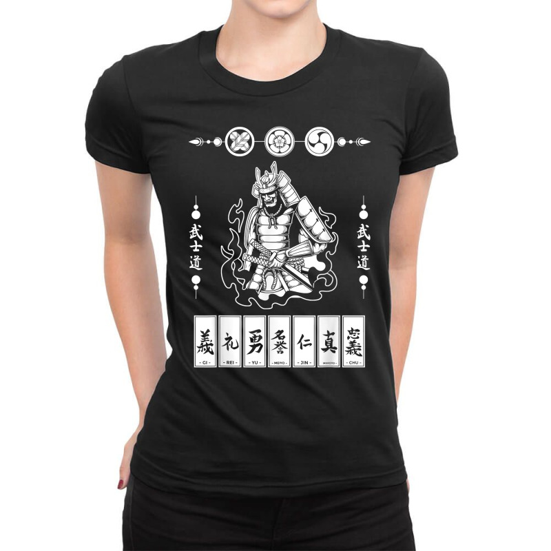 Bushido Code Samurai Japanese Warrior Kanji T Shirt Ladies Fitted T-Shirt by toraprqwfg | Artistshot