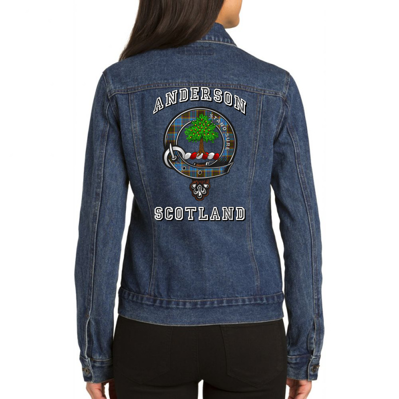 Anderson Tartan Clan Badge Athletic Style T Shirt Ladies Denim Jacket | Artistshot