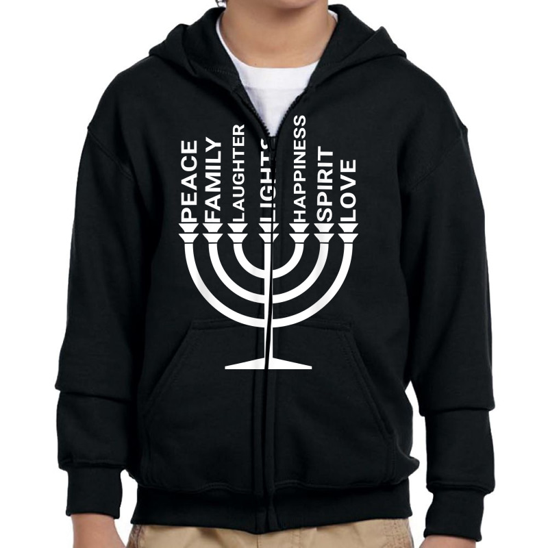 Festival Of Lights Hanukkah Holiday Menorah Design T Shirt Youth Zipper Hoodie by mintywotm | Artistshot