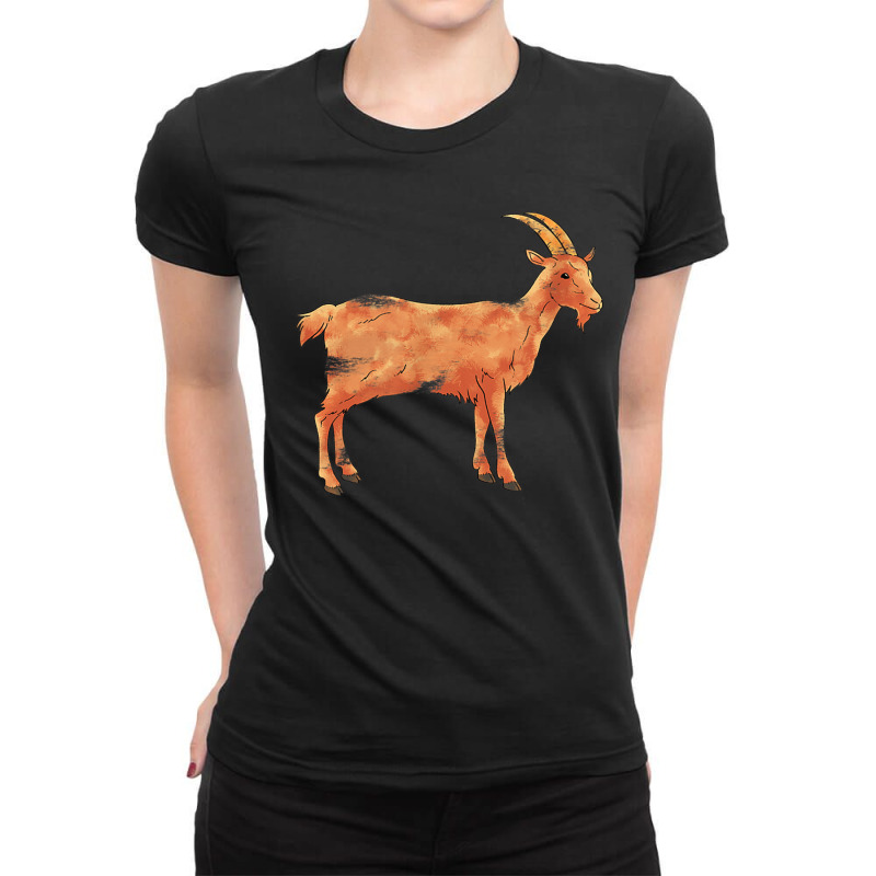 Farmer Gift Goat Farm Animal Goat Ladies Fitted T-Shirt by StaceyKerry | Artistshot