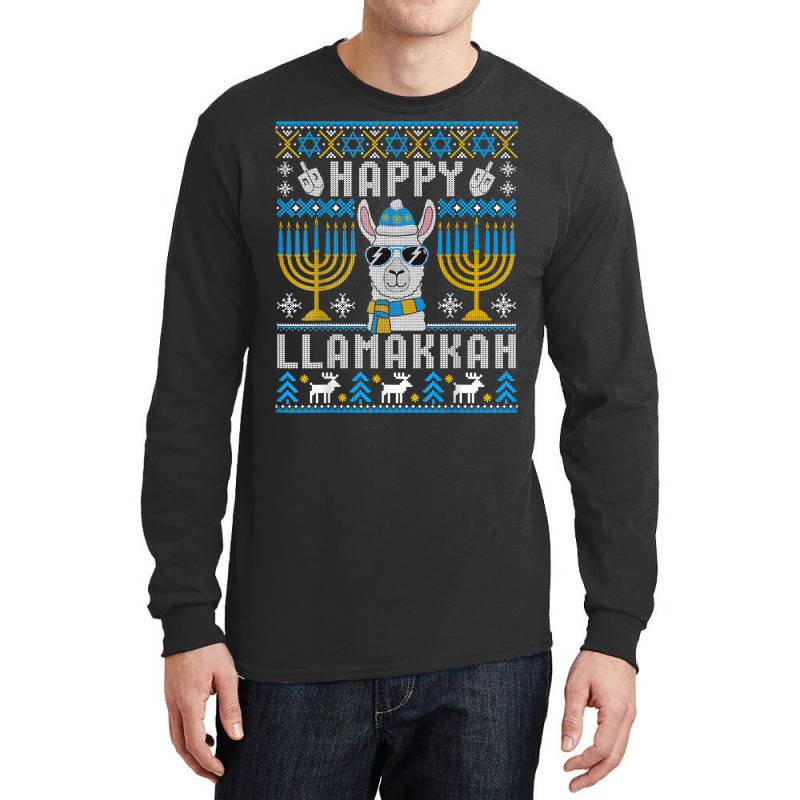 Happy Llamakkah Llama Ugly Hanukkah Ugly Sweater T Shirt Long Sleeve Shirts | Artistshot