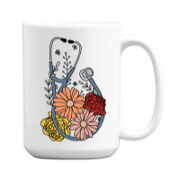 Flower Stethoscope 15 Oz Coffee Mug | Artistshot