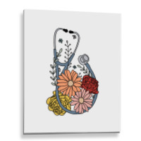 Flower Stethoscope Metal Print Vertical | Artistshot