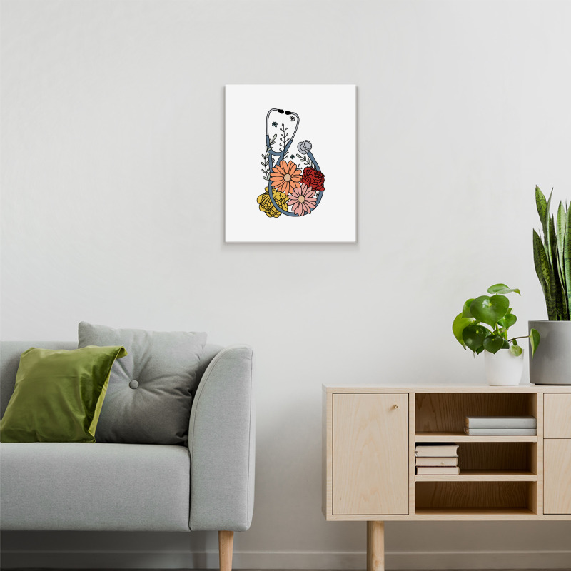 Flower Stethoscope Metal Print Vertical | Artistshot