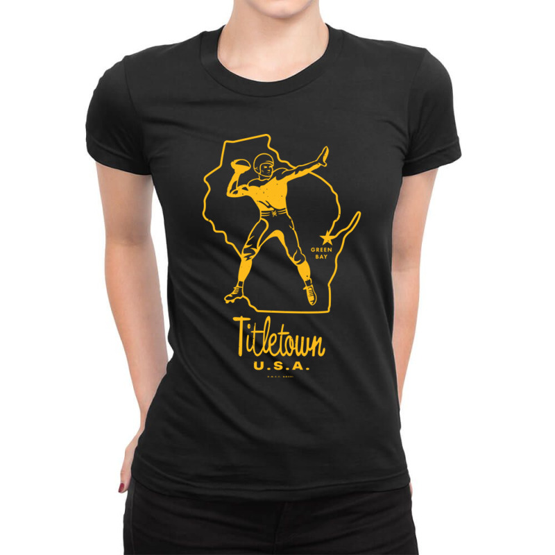 Titletown U.s.a Yellow Ladies Fitted T-Shirt by MaragretPolino | Artistshot