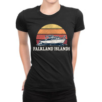 Falkland Islands Vintage Boating 70s Retro Boat Design Long Sleeve Ladies Fitted T-shirt | Artistshot