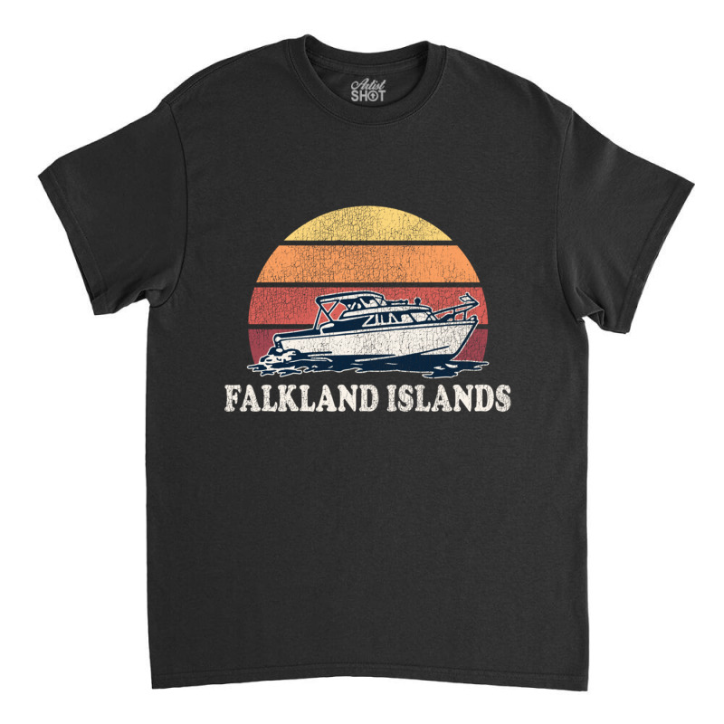 Falkland Islands Vintage Boating 70s Retro Boat Design Long Sleeve Classic T-shirt by WarrenERand | Artistshot