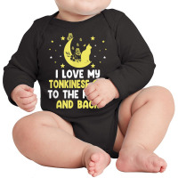 I Love My Tonkinese Cat To Moon Cat Lover Funny Kitten T Shirt Long Sleeve Baby Bodysuit | Artistshot