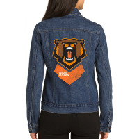 Fierce Modern Bear Down Party Tailgate Sunday Football Ladies Denim Jacket | Artistshot