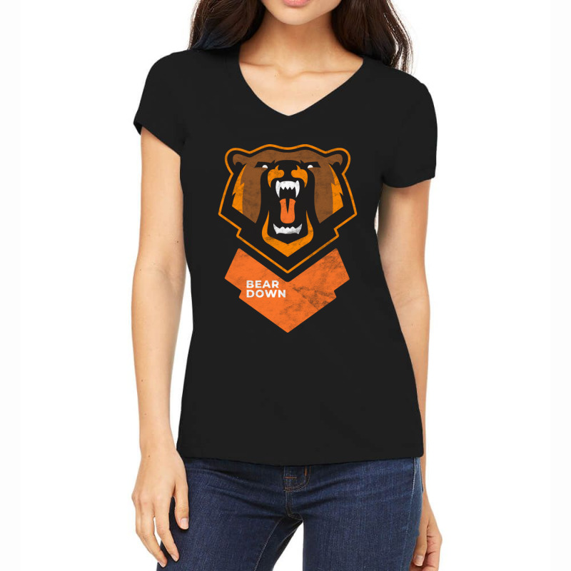 Fierce Modern Bear Down Party Tailgate Sunday Football Women's V-Neck T-Shirt by AgustinLimonAlvarado | Artistshot