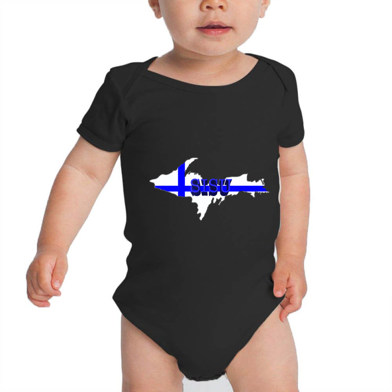 Sisu Finland Flag Upper Peninsula Finnish Yoopers Baby Bodysuit by bummercaught | Artistshot