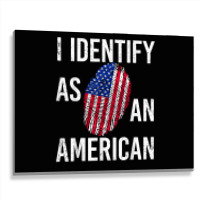 I Identify As An American   American Flag Fingerprint T Shirt Metal Print Horizontal | Artistshot