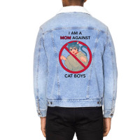 I Am A Mom Against Cat Boys Unisex Sherpa-lined Denim Jacket | Artistshot