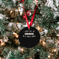 I Keep All Of My Jokes In A Dad-a-base - Funny Fathers Day Dad Joke Ornament | Artistshot