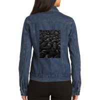 Black Sand Waves Ladies Denim Jacket | Artistshot