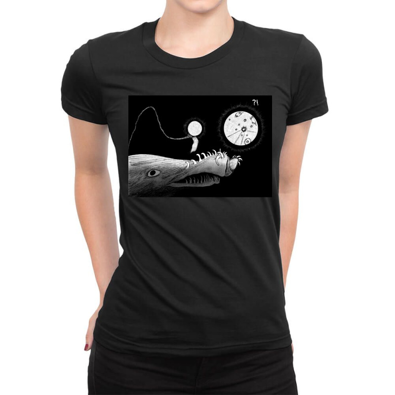 Wisp Meets Anglerfish Ladies Fitted T-Shirt by RandiThien | Artistshot