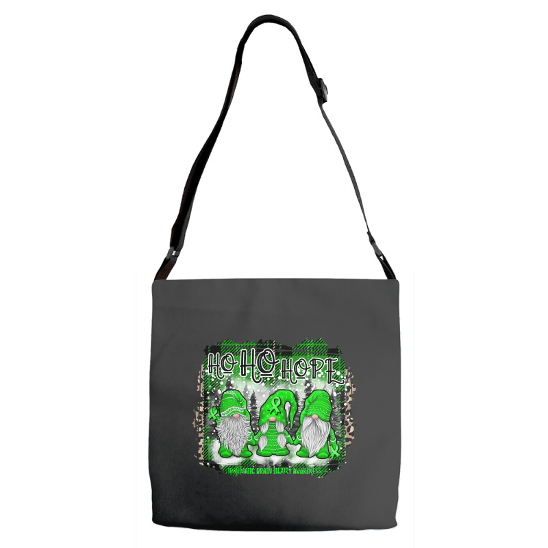 Traumatic Brain Injury Awareness Awareness - Gnome Santa Hope Christma Adjustable Strap Totes | Artistshot