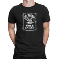 California Born Raised Distressed Vintage Look T-shirt | Artistshot