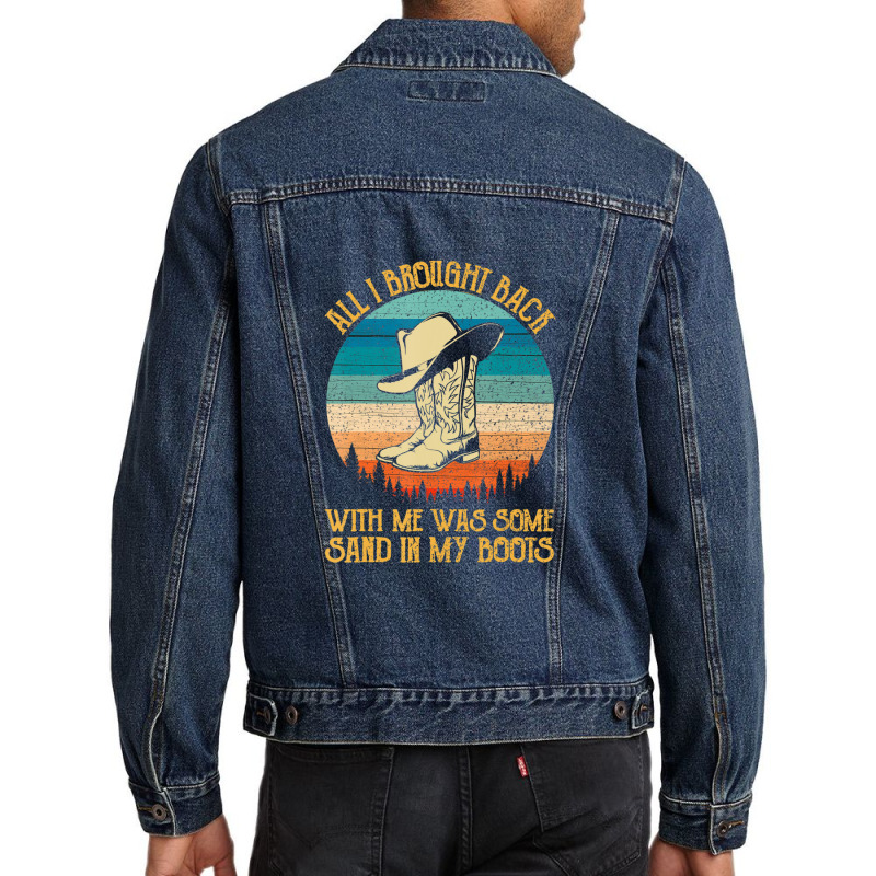 Cowboy Boots Hat Sand In My Boots Southern Western Men Denim Jacket by Boomtea | Artistshot