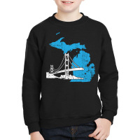 Great Lakes Shaped Men Women Summer Michigan Mackinac Bridge Pullover  Youth Sweatshirt | Artistshot