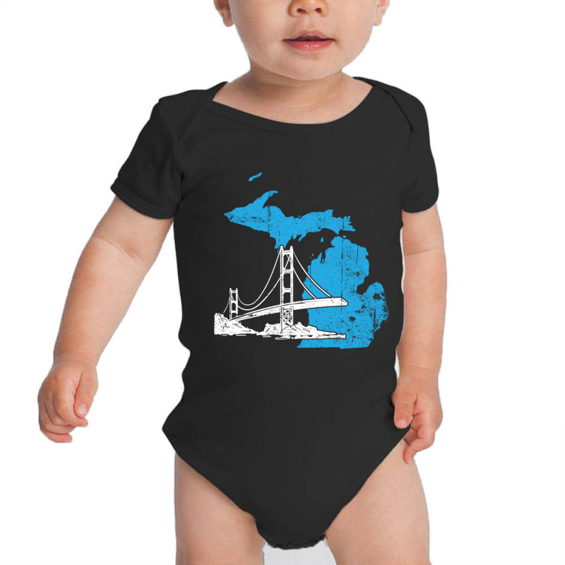 Great Lakes Shaped Men Women Summer Michigan Mackinac Bridge Pullover  Baby Bodysuit by CesarRobertoRamirez | Artistshot