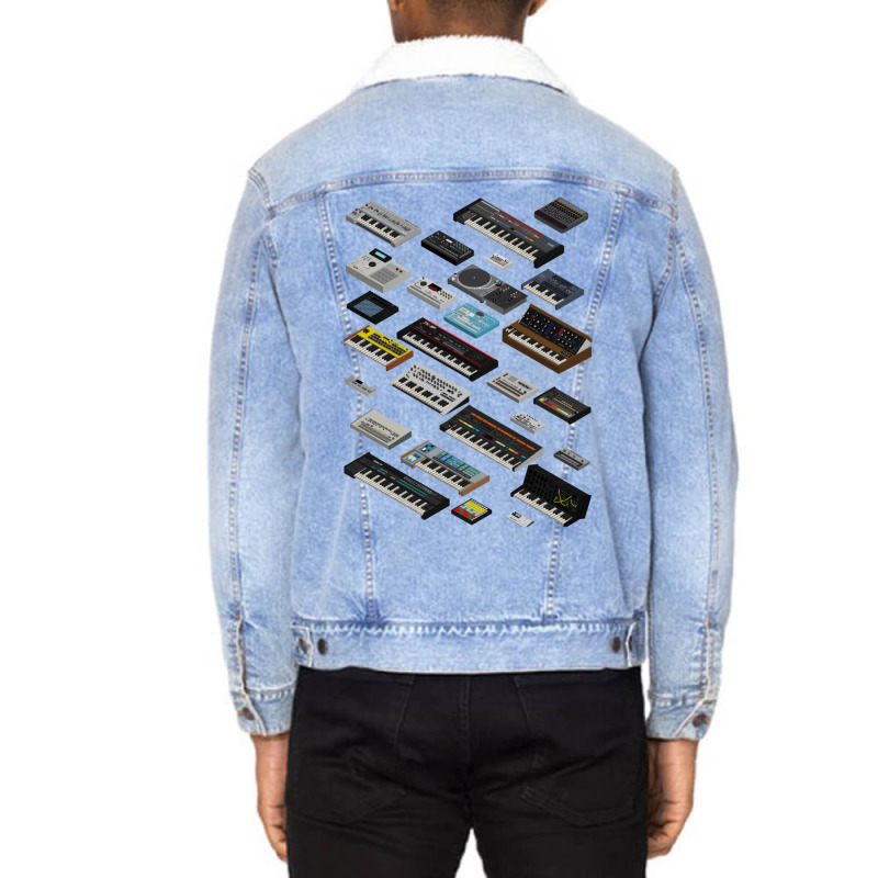 Synthesizer Fan Collection Unisex Sherpa-lined Denim Jacket | Artistshot