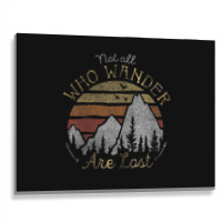 Not All Who Wander Are Lost Gradient Mountain Gold Metal Print Horizontal | Artistshot