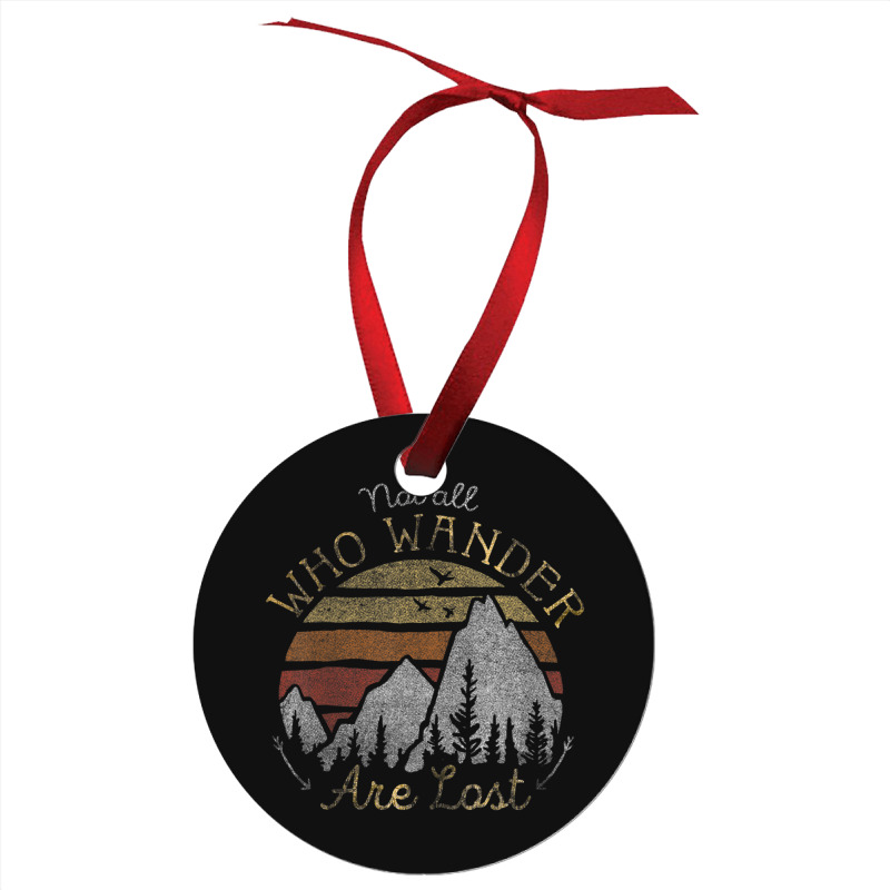 Not All Who Wander Are Lost Gradient Mountain Gold Ornament | Artistshot