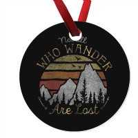 Not All Who Wander Are Lost Gradient Mountain Gold Ornament | Artistshot