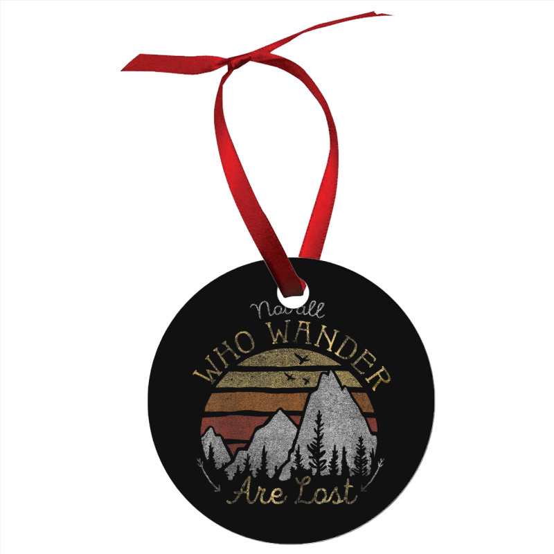 Not All Who Wander Are Lost Gradient Mountain Gold Ornament | Artistshot