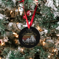 Not All Who Wander Are Lost Gradient Mountain Gold Ornament | Artistshot