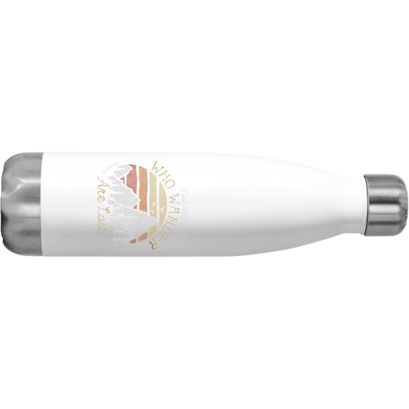 Not All Who Wander Are Lost Gradient Mountain Gold Stainless Steel Water Bottle | Artistshot