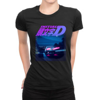 Initial D Neon Ae86 Ladies Fitted T-shirt | Artistshot