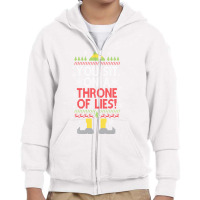 You Sit On A Throne Of Lies Funny Christmas Fake Santa Youth Zipper Hoodie | Artistshot