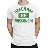 Green Bay Wisconsin Gb Gym Style Distressed Green Print T-shirt | Artistshot