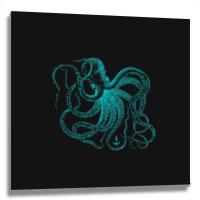 Octopus Cool Vintage Marine Biologist Ocean Sea Life 2 Metal Print Square | Artistshot