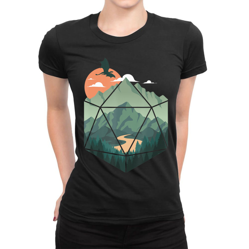 D20 Ar, Dungeons Lover Fantasy Gaming Ladies Fitted T-Shirt by michaelshhot | Artistshot