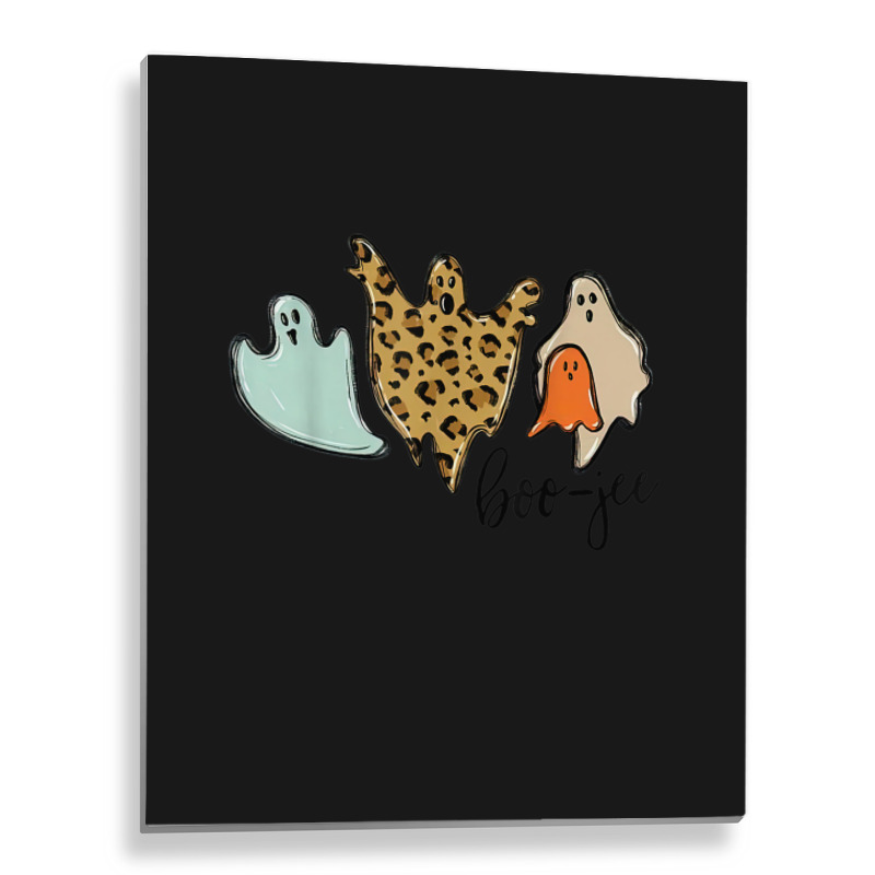 Boo-jee Leopard Funny Halloween Ghost Metal Print Vertical | Artistshot