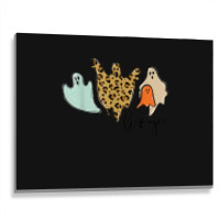 Boo-jee Leopard Funny Halloween Ghost Metal Print Horizontal | Artistshot