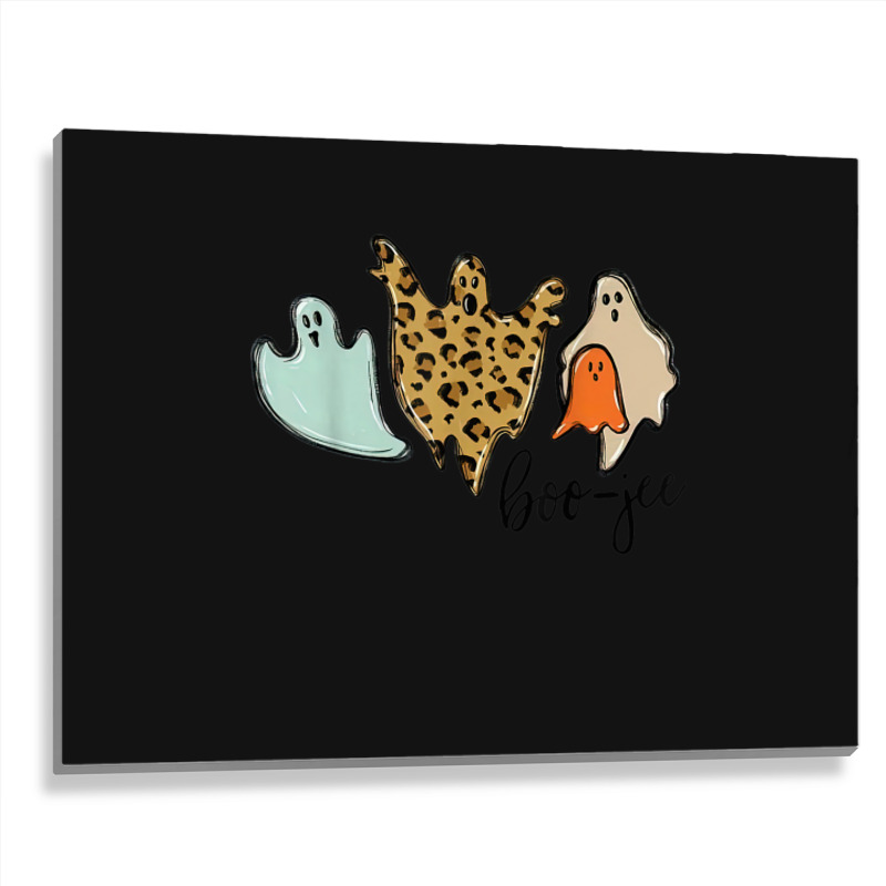 Boo-jee Leopard Funny Halloween Ghost Metal Print Horizontal | Artistshot