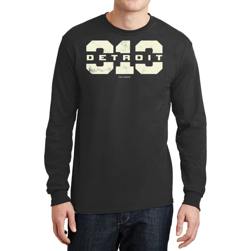 Detroit Michigan 313 Area Code Long Sleeve Shirts by OrvilleBudiao | Artistshot