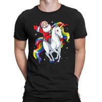 Santa Riding Unicorn T Shirt Christmas Gifts Rainbow Space Xmas Gifts  T-shirt | Artistshot