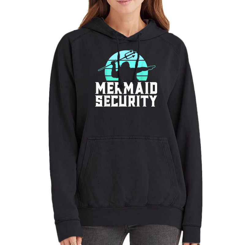 Mermaid Security Mens Boys Swimmer Dad Merdad Trident Vintage Hoodie | Artistshot