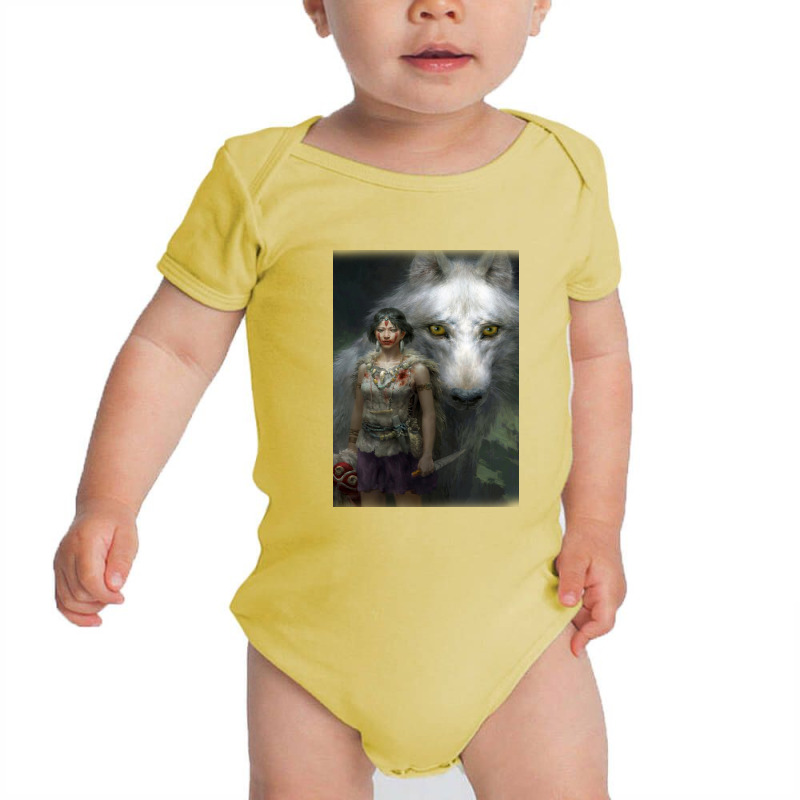 Mononoke Wolf Anime Baby Bodysuit by andisoraya | Artistshot