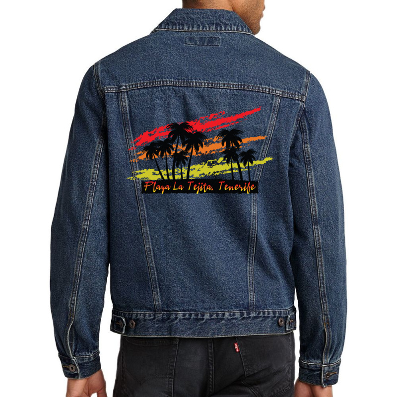 Playa La Tejita Tenerife Men Denim Jacket by EdieTiffany | Artistshot