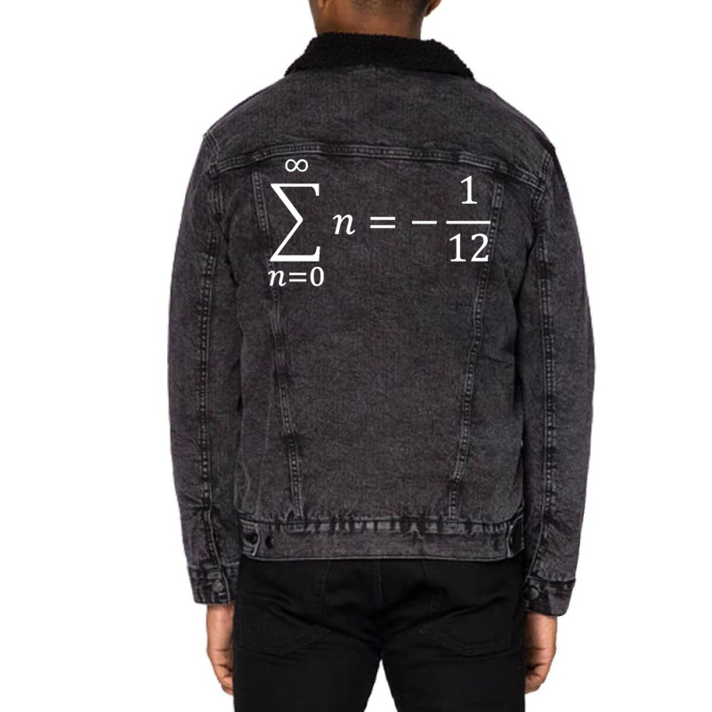 Sum Of All Natural Numbers Calculus And Math Unisex Sherpa-Lined Denim Jacket by JanisIda | Artistshot