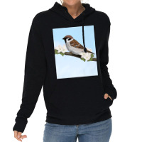 House Sparrow Bird Birder Birdlover Birdwatcher Biologist Premium Lightweight Hoodie | Artistshot