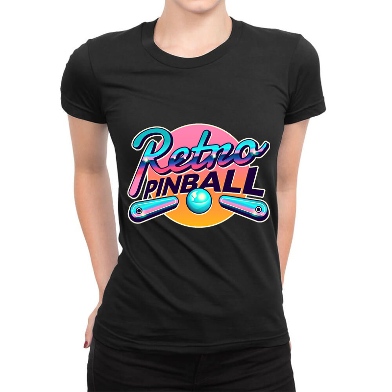 Classic Retro Pinball Vaporwave Aesthetic Ladies Fitted T-Shirt by Inmamlil638 | Artistshot