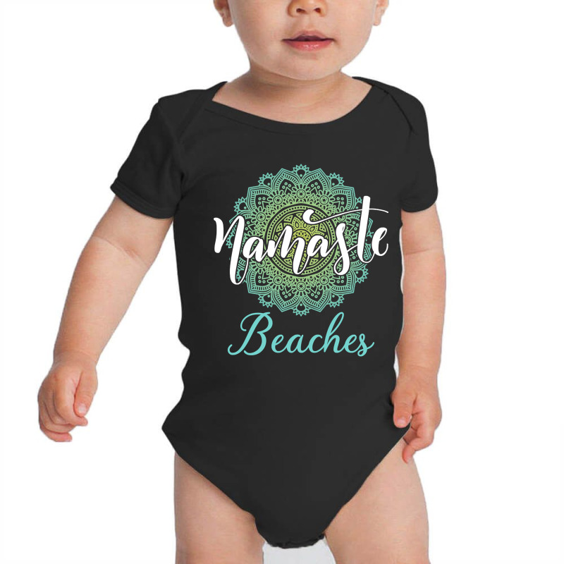 Namaste Beaches Baby Bodysuit by greggjvandervor | Artistshot