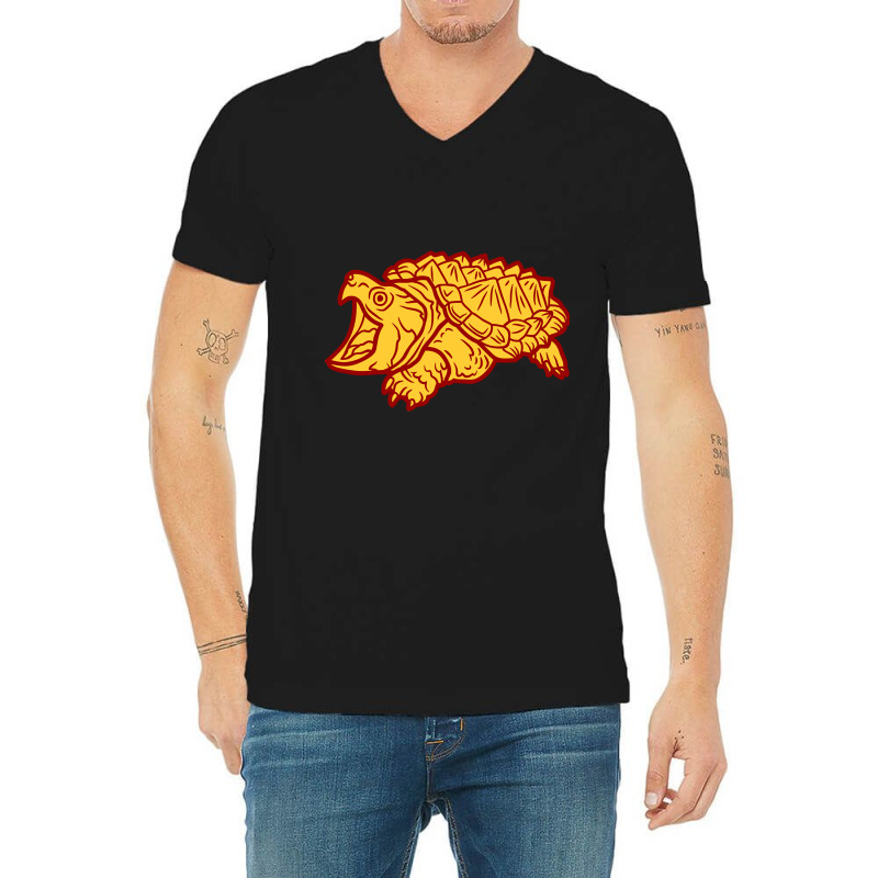 Alligator Snapping Turtle - Reptile - Wildlife - Japanese Monster - Sn V-neck Tee | Artistshot